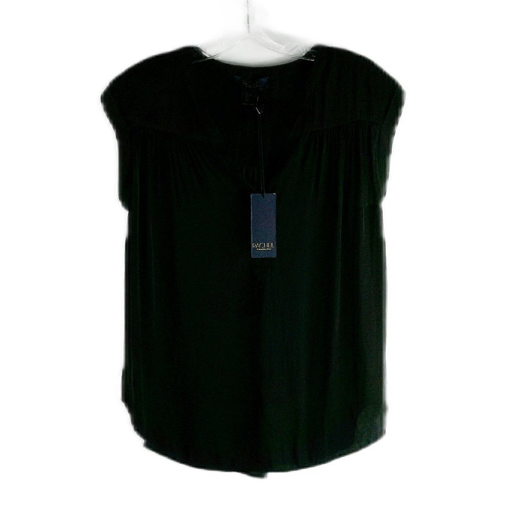 Rachel Rachel Roy - Black Split V Blouse - Size Small
